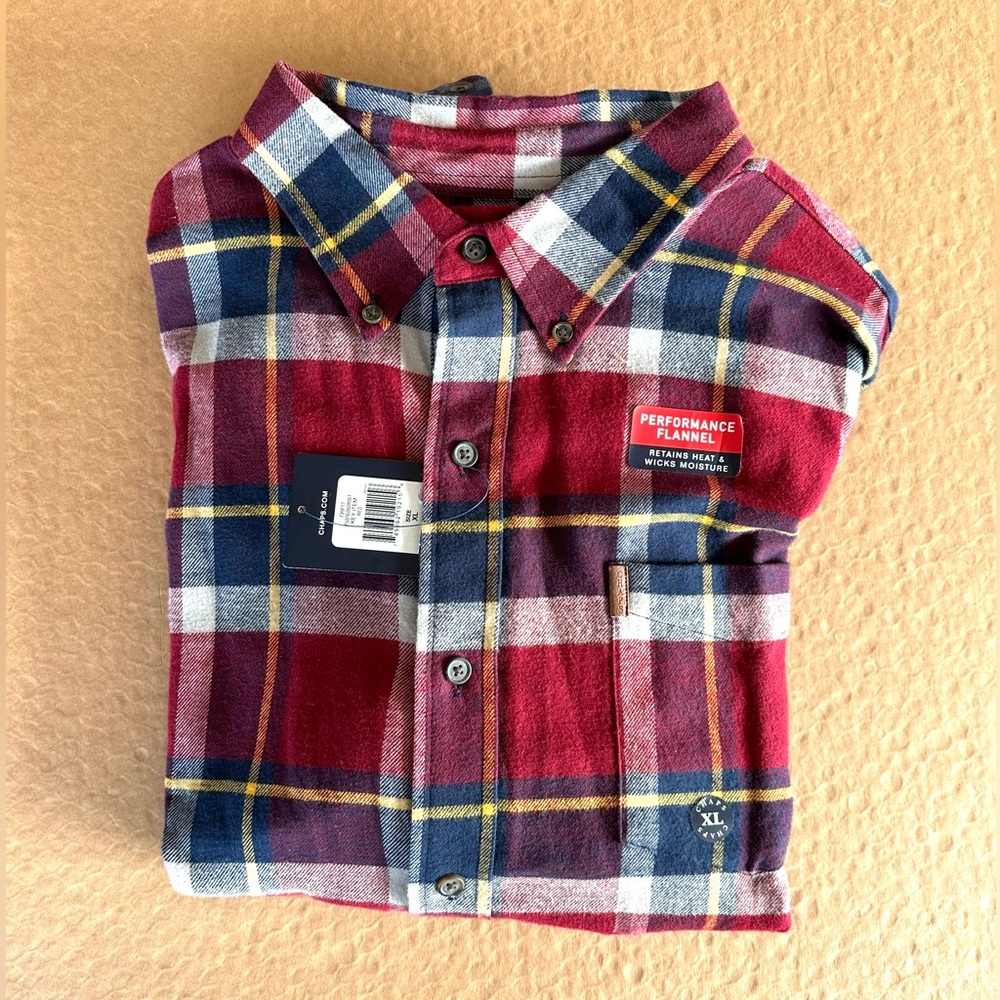 Chaps by Ralph Lauren Red Flannel Button Down Shirt XL New